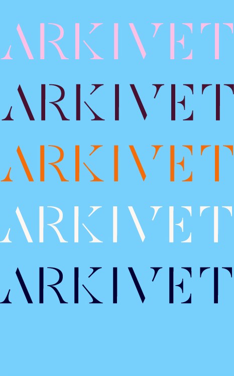 Mønster med Arkivet-logoen på lyseblått