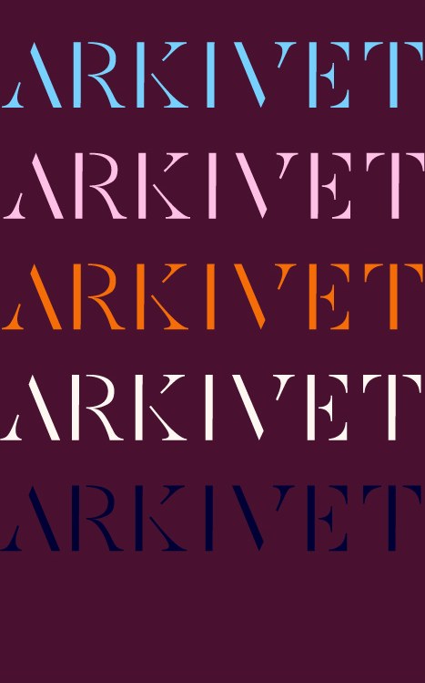 Mønster med Arkivet-logoen på vinrødt